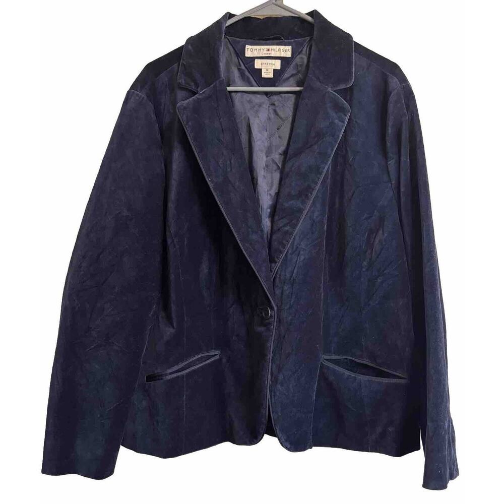 Blue Velvet Blazer Preppy Academia Royal core Whimsigoth Women's Plus Size 18